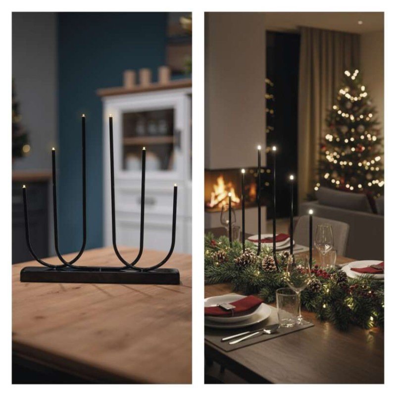 6LED CANDLE STAND METAL 2AA WW 10