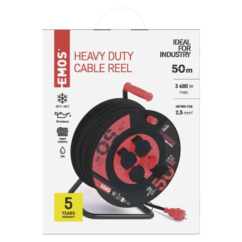 Káblový bubon P084503 4x230V IP44 kábel guma/neoprén 3Gx2,5mm2 7