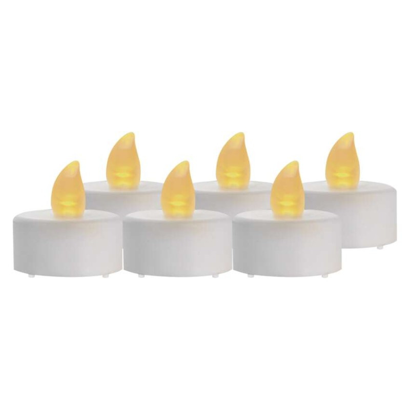 VIANOCE ĆAJOVÉ SVIEČKY SADA 6KS BIELE 6x1LED  DCCV11