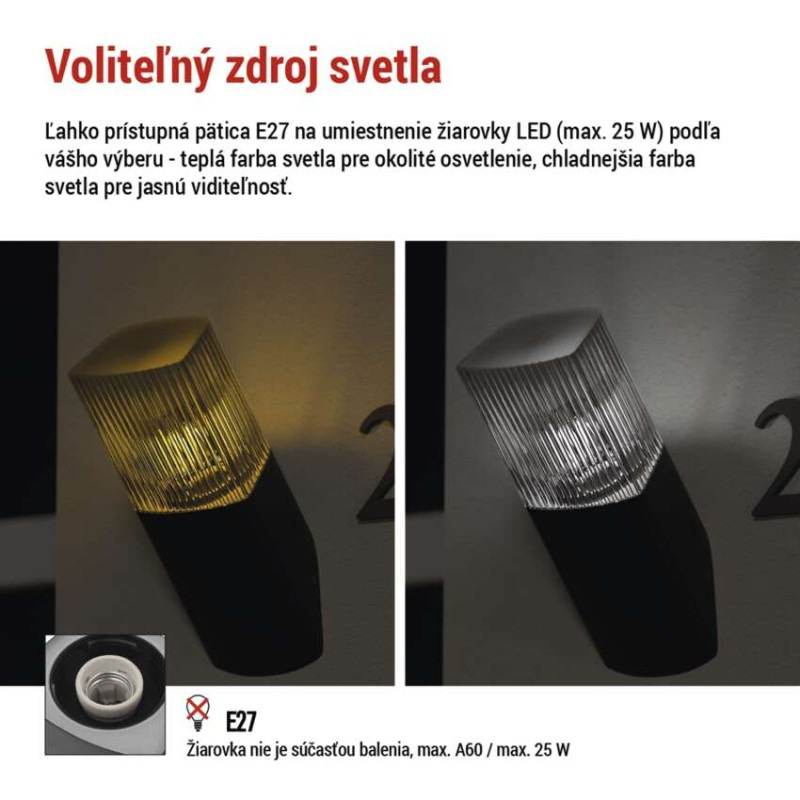 LED ZAHRADNÍ SVÍTIDLO,E27,IP54,MAX 25W,N 3