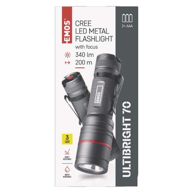 LED SVÍTILNA ULTIBRIGHT 70 340lm 3×AAA 10