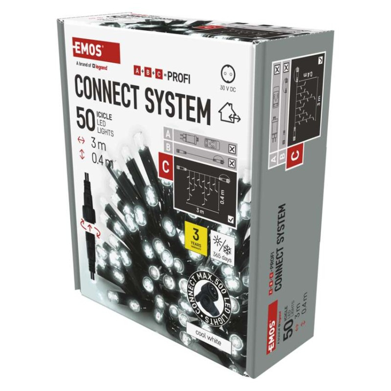 Řetěz rampouchy 3M-BLACK IP44 CW ZY2010