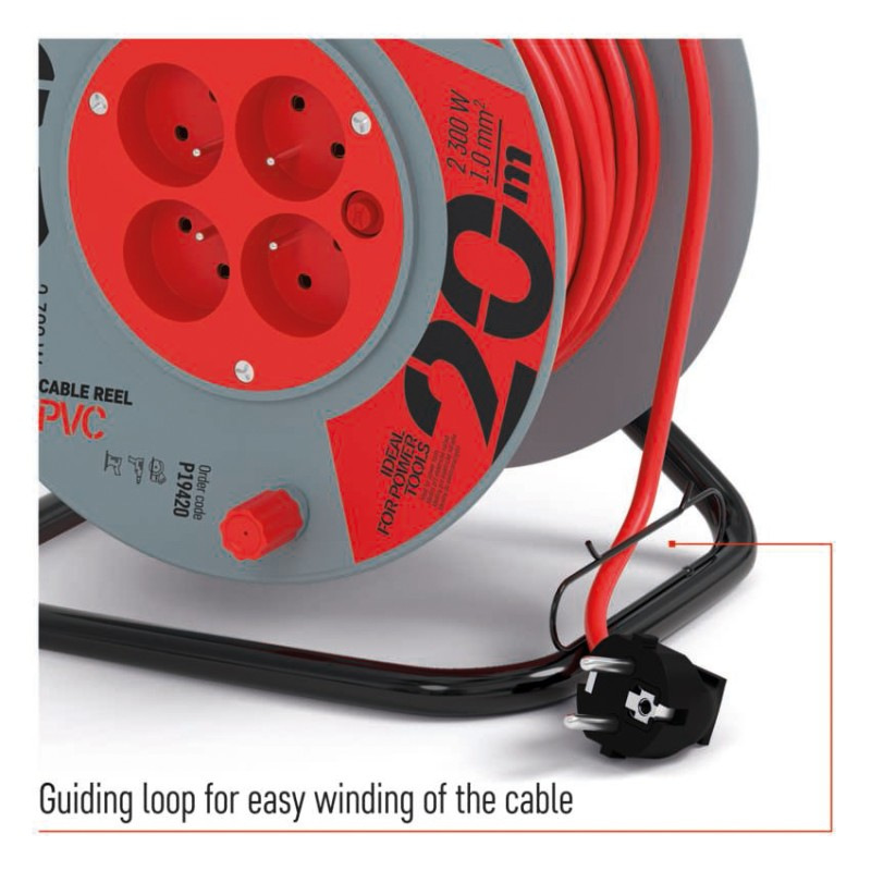Káblový bubon KB4- 4-zás.20m PVC   P19420 3