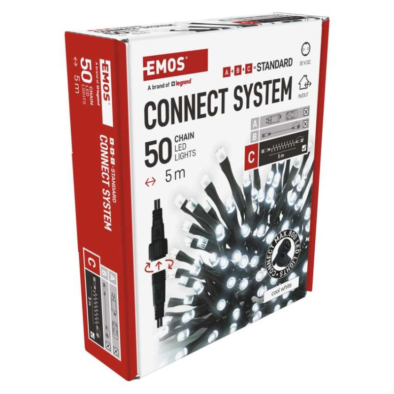 VIANOCE Reťaz Connect 50LED 5M IP44 CW 13