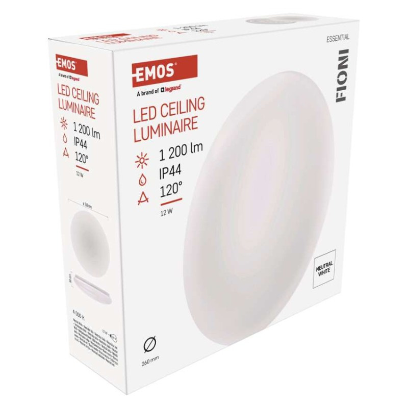 Svietidlo LED prisadené FIONI, kruhové 12W, IP44, 4000K, 9