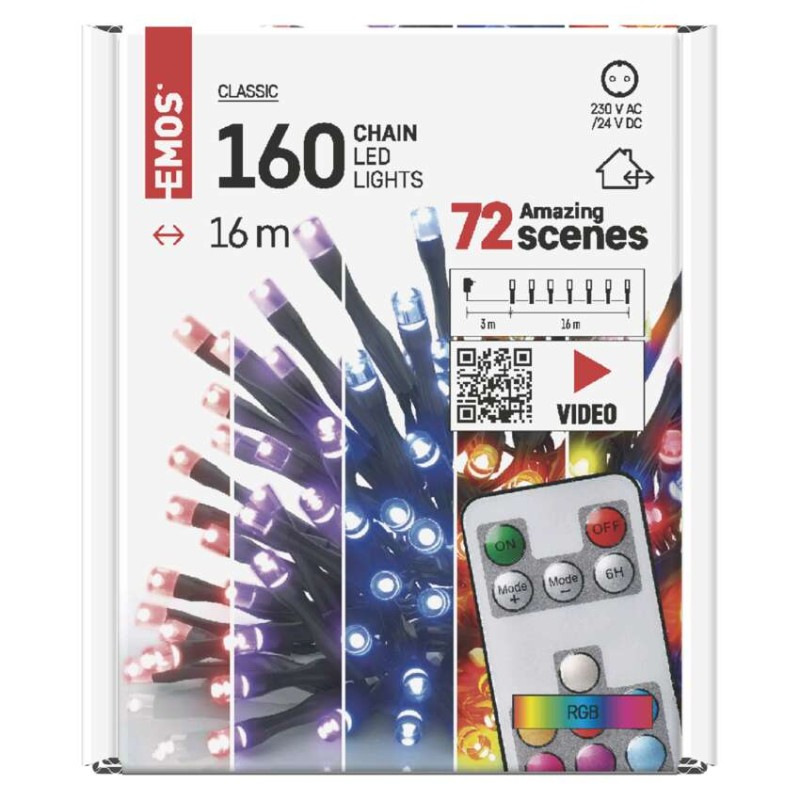 Řetěz 16M IP44 TIMER RC RGB 7