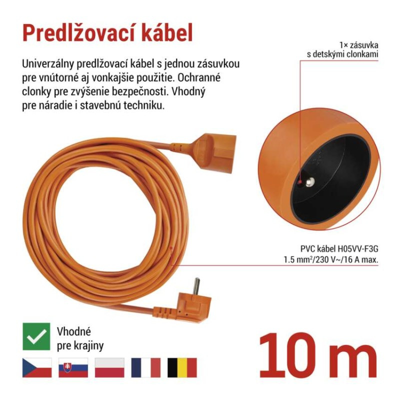 Kábel predlžovací 1Z-10M 1,5MM  P01110 1