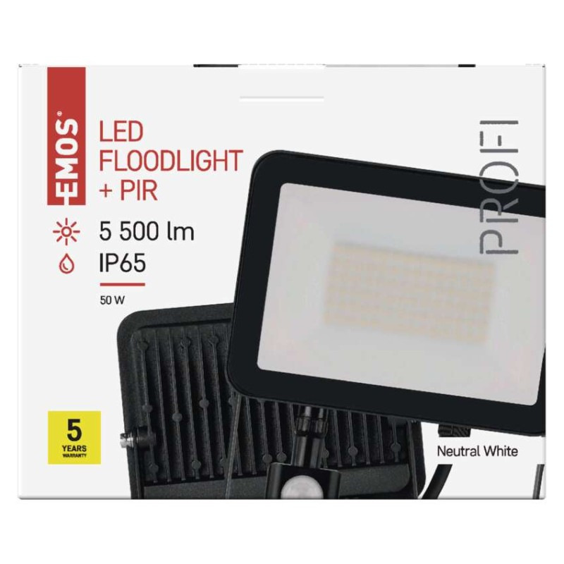 LED REFLEKTOR PROFI 50W 5500LM PIR 10
