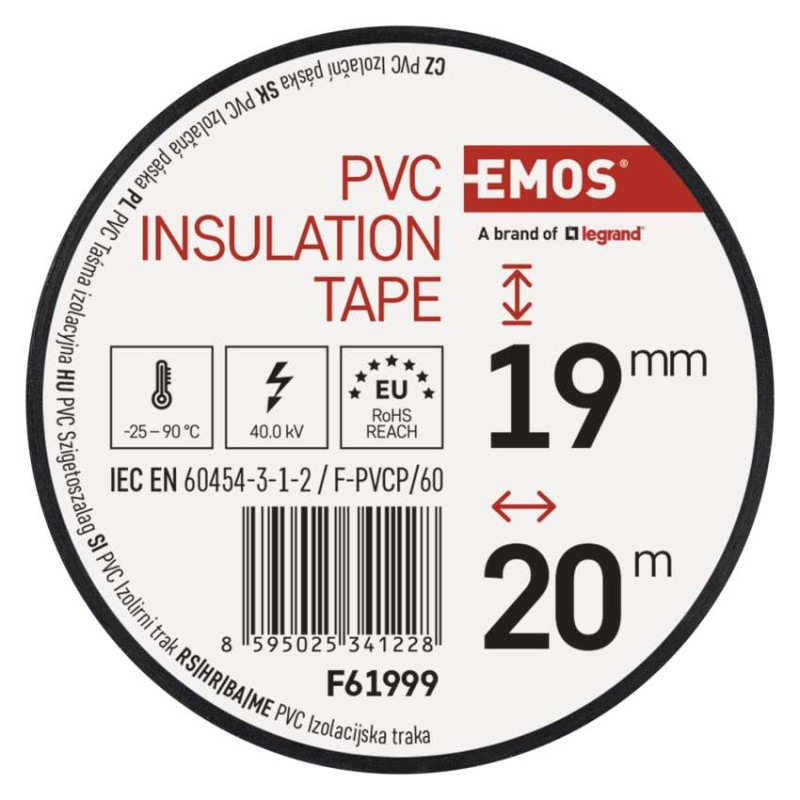 Izolačná páska PVC 20m/19mm farebný mix 10ks/bal 3