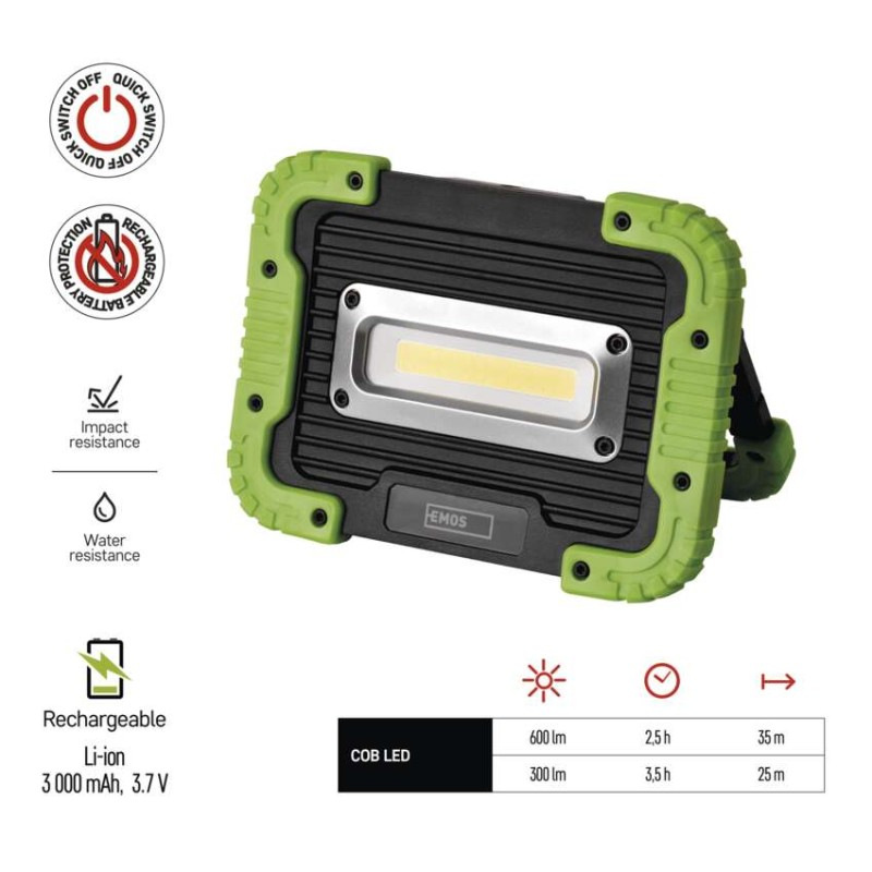 LED NABÍJECÍ PRACOVNÍ REFLEKTOR 5W COB 5