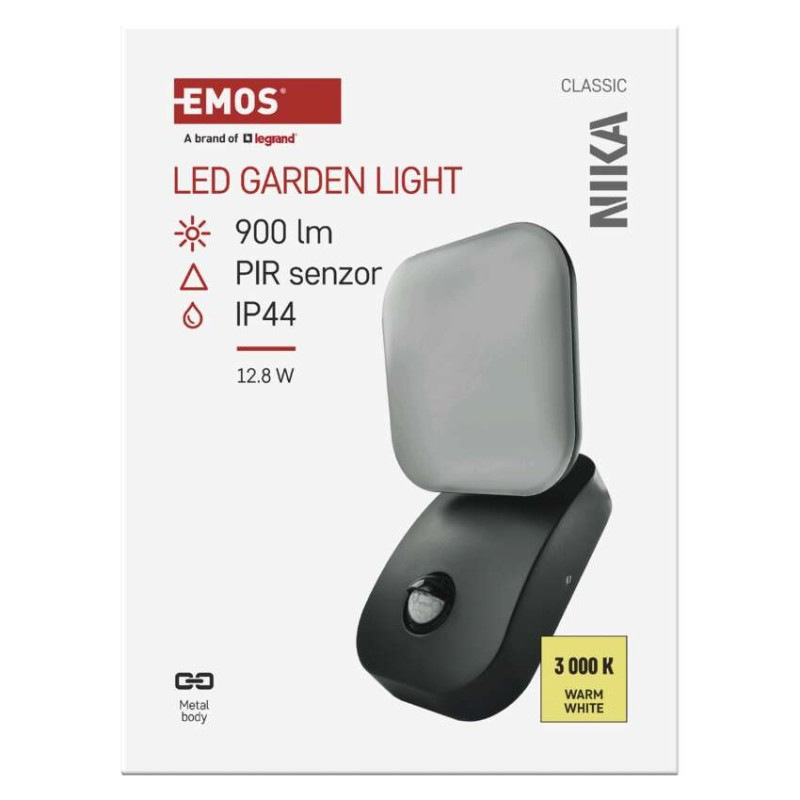 LED ZAHRADNÍ SVÍTIDLO,12,8W,IP44,900LM,N 12