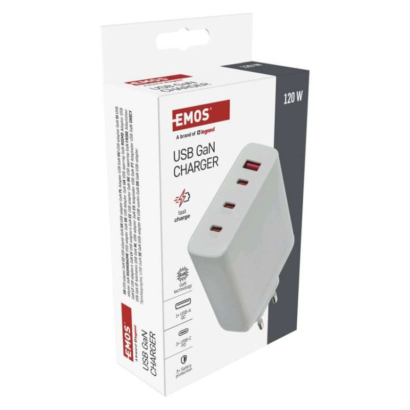 USB ADAPTÉR SÍŤ GAN PD 120W; A3C 10