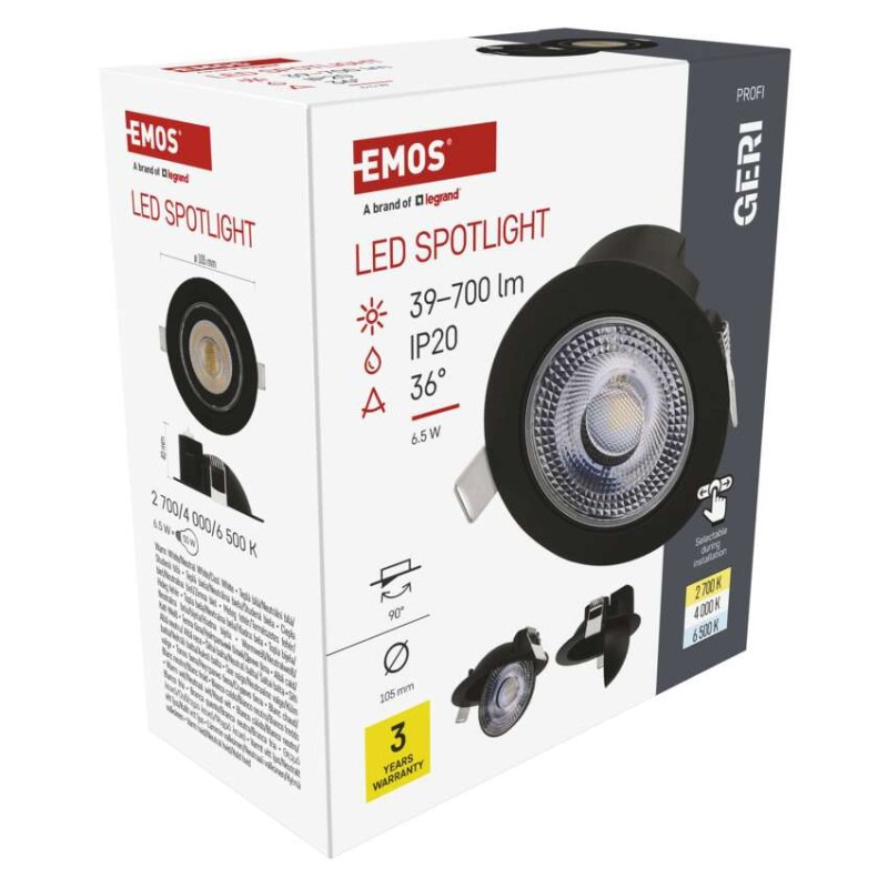 LED SVÍTIDLO GERI VES. KR 6,5W 700LM IP2 11