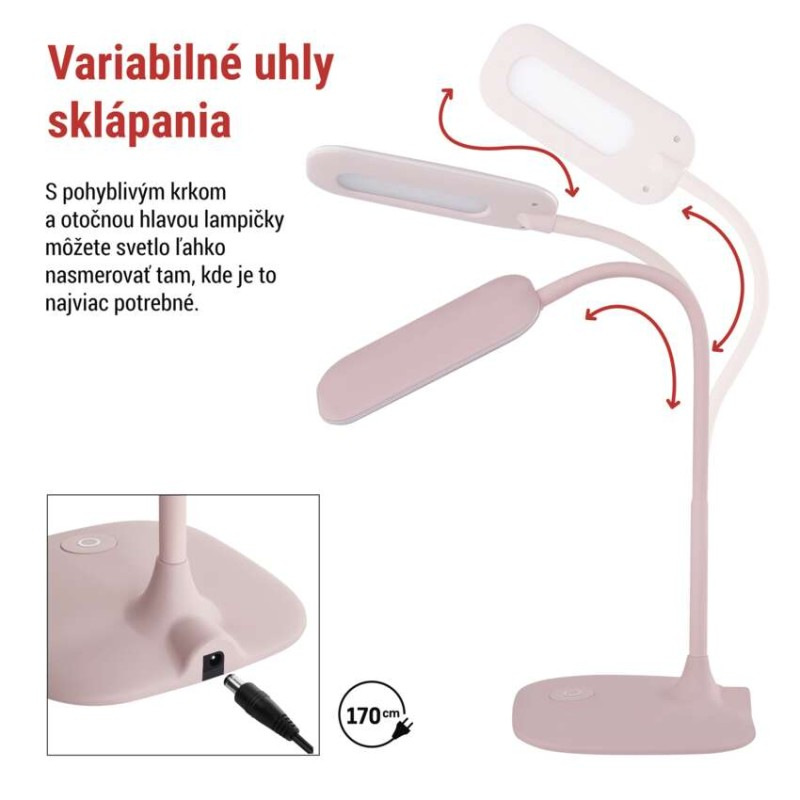 LED STOLNÍ LAMPA STELLA RŮŽOVÁ 4