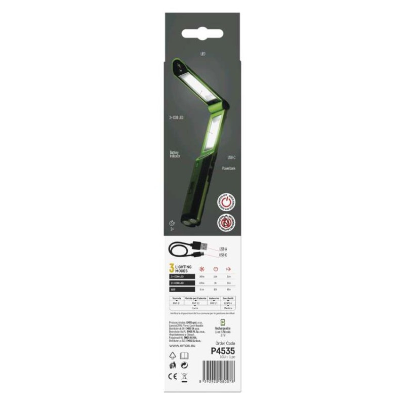 Svietidlo prenosné COB LED P4535 670lm 2200mAh 3,7 V EMOS 9