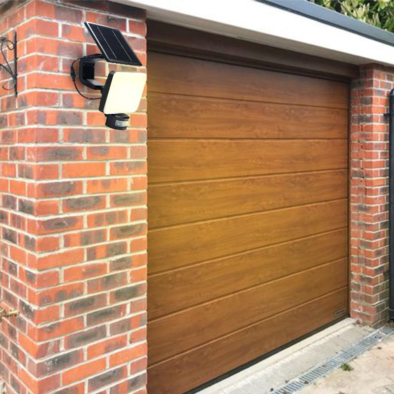 LED čierne vonkajšie solárne svietidlo so senzorom 12W / 3000K - 4100K - 6500K - LS022 8