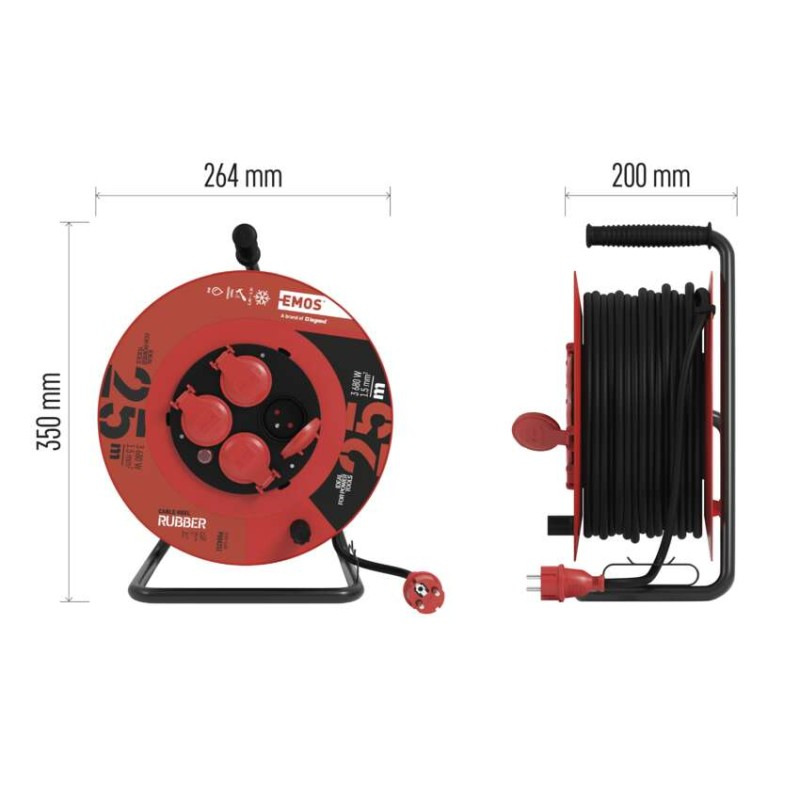 Káblový bubon predl. 4Z 25m PVC IP44 14