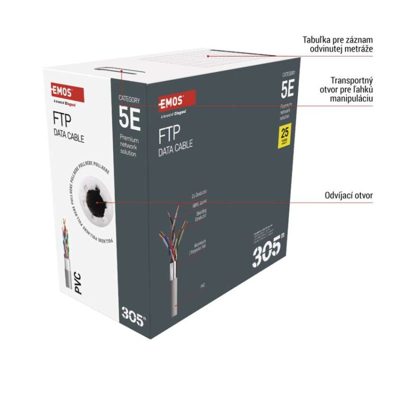 Kábel FTP 4x2xAWG24 Cat.5E 305M drôt  S9221 2309110010 2