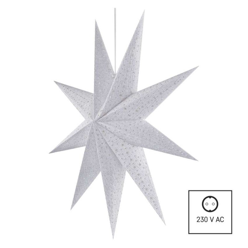 Vánoční hvězda papírová WHITE 60CM E14 5