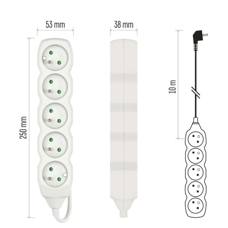 Kábel predlžovací 5Z-10m 3x1,5mm2 P0510R 10