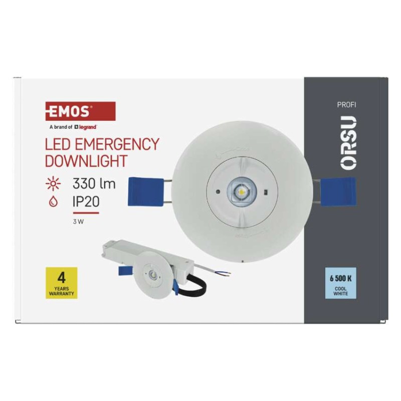NOUZOVÉ SVÍTIDLO ORSU 2W 300LM 3H AT 10