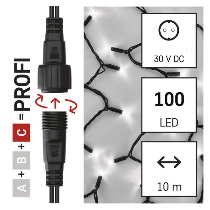 VIANOCE reťaz conn. 100LED 10m 1