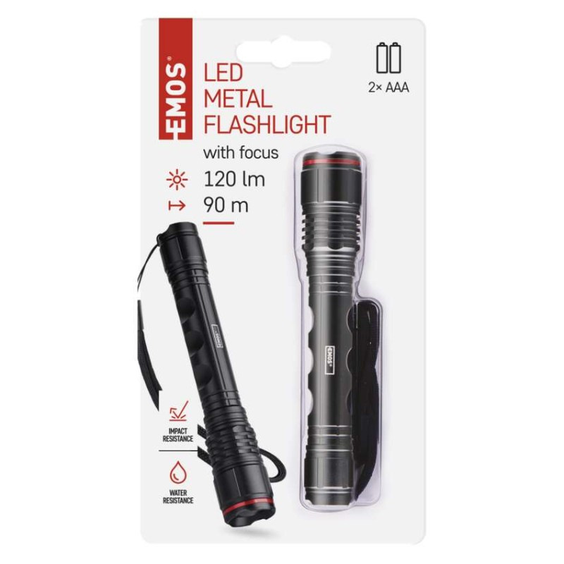 LED SVÍTILNA KOVOVÁ 120 lm - 2×AAA 4
