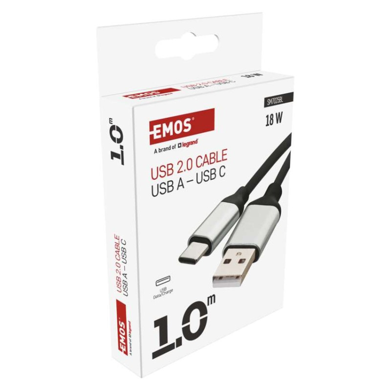 USB 2.0 A/M-C/M 1M ČERNÁ 5