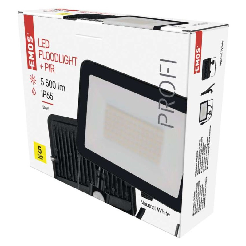 LED REFLEKTOR PROFI 50W 5500LM PIR