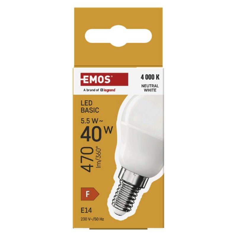 LED BASIC MINI GLOBE 5,5W(40W) 470lm E14 4