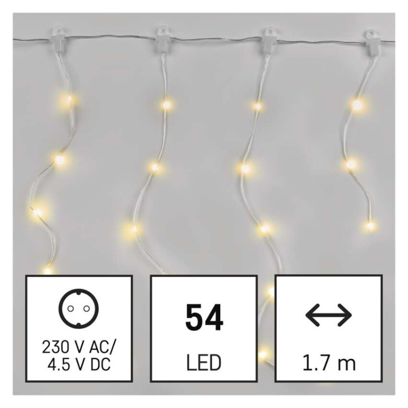 54LED XMAS DROP ICICLE MF 1,7M x 0,7M WW 1