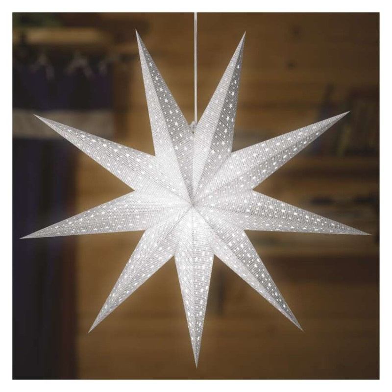 Vánoční hvězda papírová WHITE 60CM E14 3