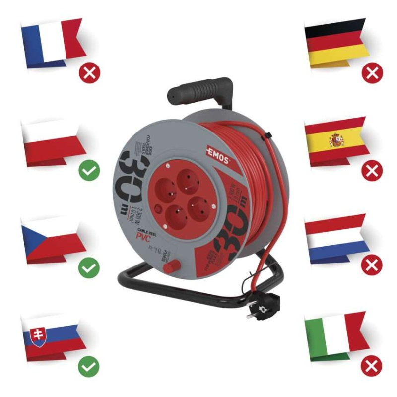 Káblový bubon KB4- 4-zás.30m 3x1 PVC    P19430 4