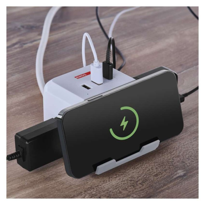 PRODL.KOSTKA 2Z 2M 1,5MM+2×USB A+1×C, Qi 4