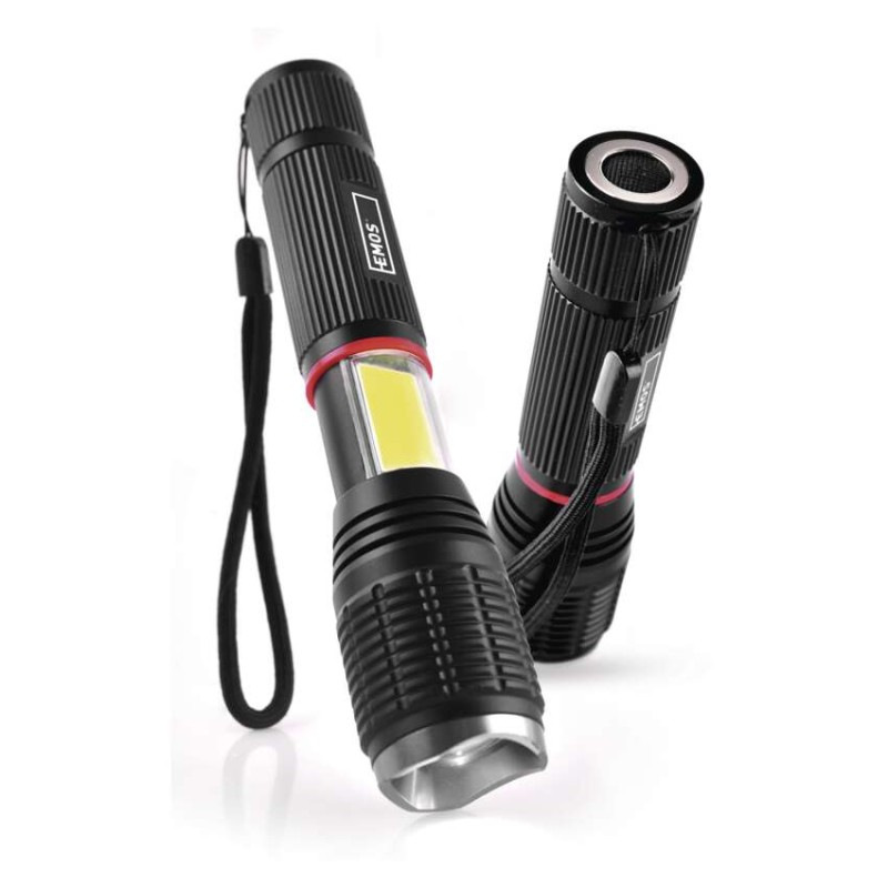 LED SVÍTILNA 5W + 3W COB 3×AAA FOKUS 7