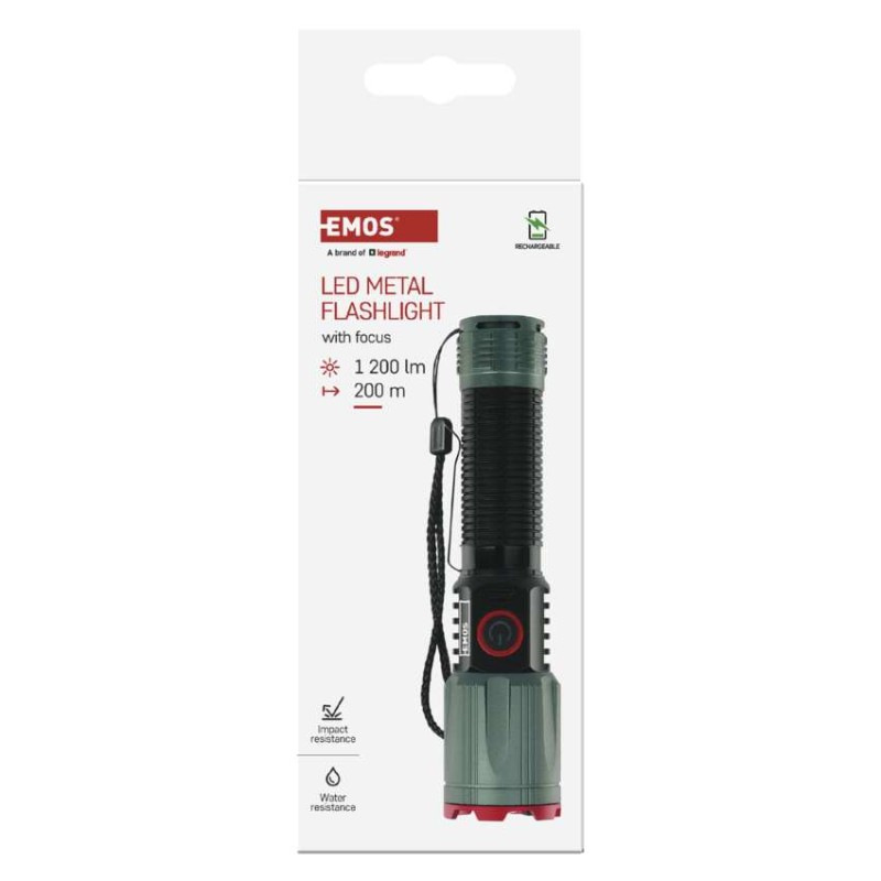 LED NABÍJECÍ SVÍTILNA KOV. MEDIUM 1200lm 10