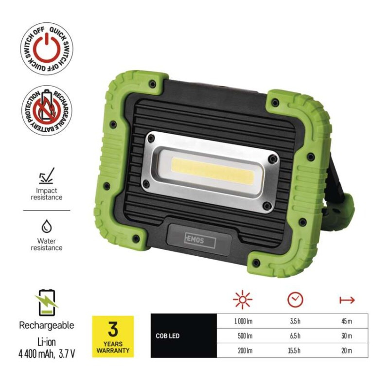 LED NABÍJECÍ PRACOVNÍ REFLEKTOR 10W COB 2