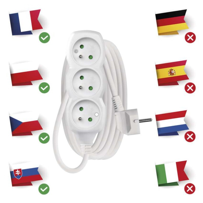 Kábel predlžovací 3Z-3m 3x1,5mm2    P0313R 3