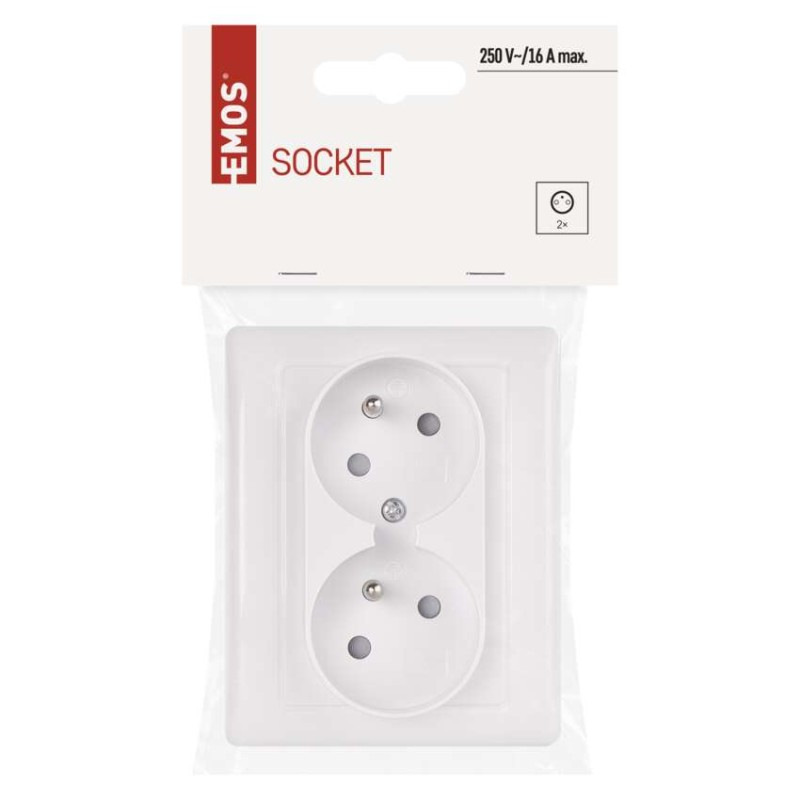 Zásuvka dvojnásobná 250 V/16 A max. IP20  A6001.1 4