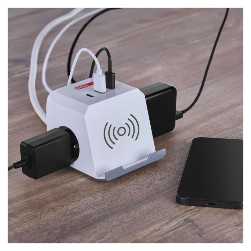 PRODL.KOSTKA 2Z 2M 1,5MM+2×USB A+1×C, Qi 5