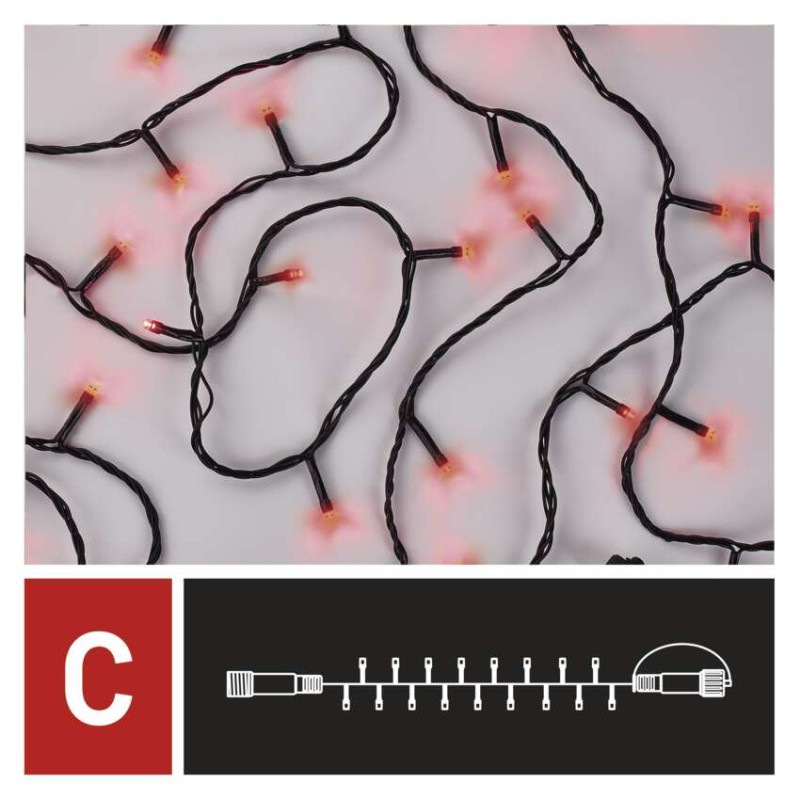 VIANOCE reťaz connect 100LED 10M IP44 RED 9