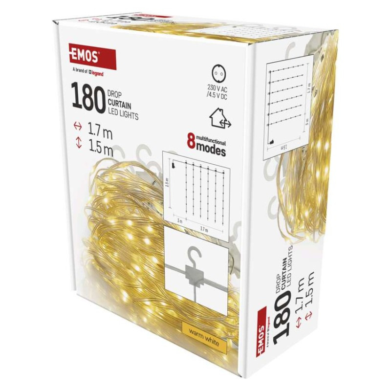 180LED NANO CURTAIN MF 1.7X1,5M WW