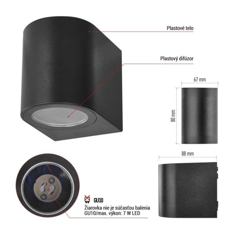LED ZAHRADNÍ SVÍTIDLO,GU10,IP44,MAX 35W, 4