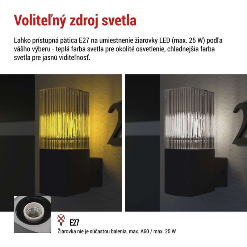 LED ZAHRADNÍ SVÍTIDLO,E27,IP54,MAX 25W,N 3