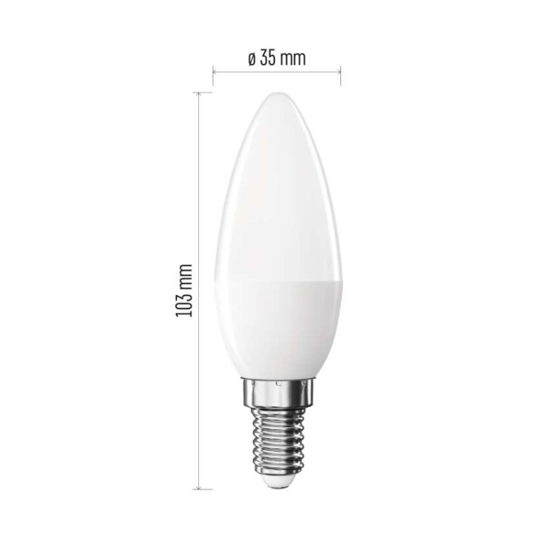 Žiarovka LED CLS CANDLE 6W E14 WW ZQ3E21 EMOS