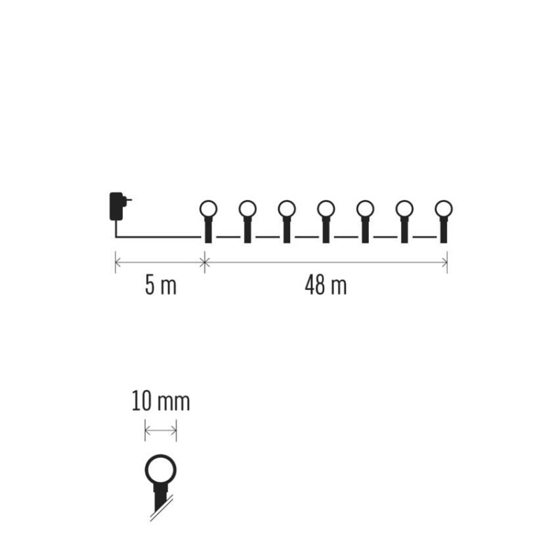 VIANOCE reťaz CHERRY 480LED 48M IP44  D5AC05 2