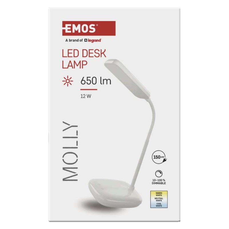 LED STOLNÍ LAMPA MOLLY BÍLÁ 9