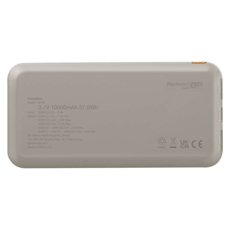 GP B+ PWB 10000mAh BÉŽOVÁ 2xUSB-A, 1xUSB 4