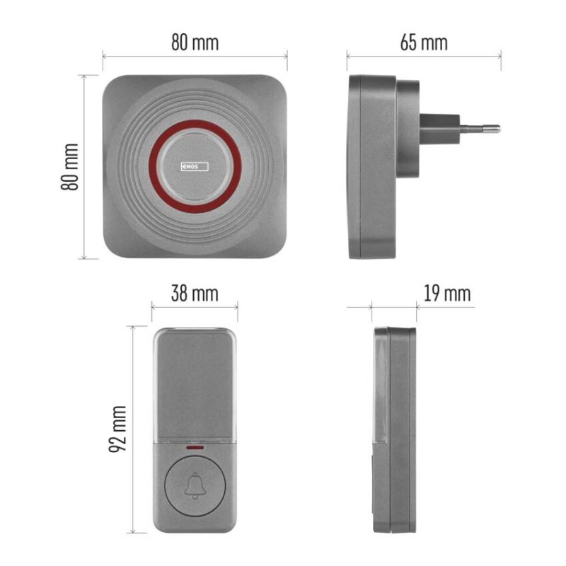 GOSMART ZVONEK BEZDRÁTOVÝ AC P5735SS 1