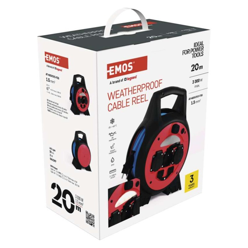 BUBEN 3Z S USB A LED SVĚTLEM 20M 1,5MM N 11